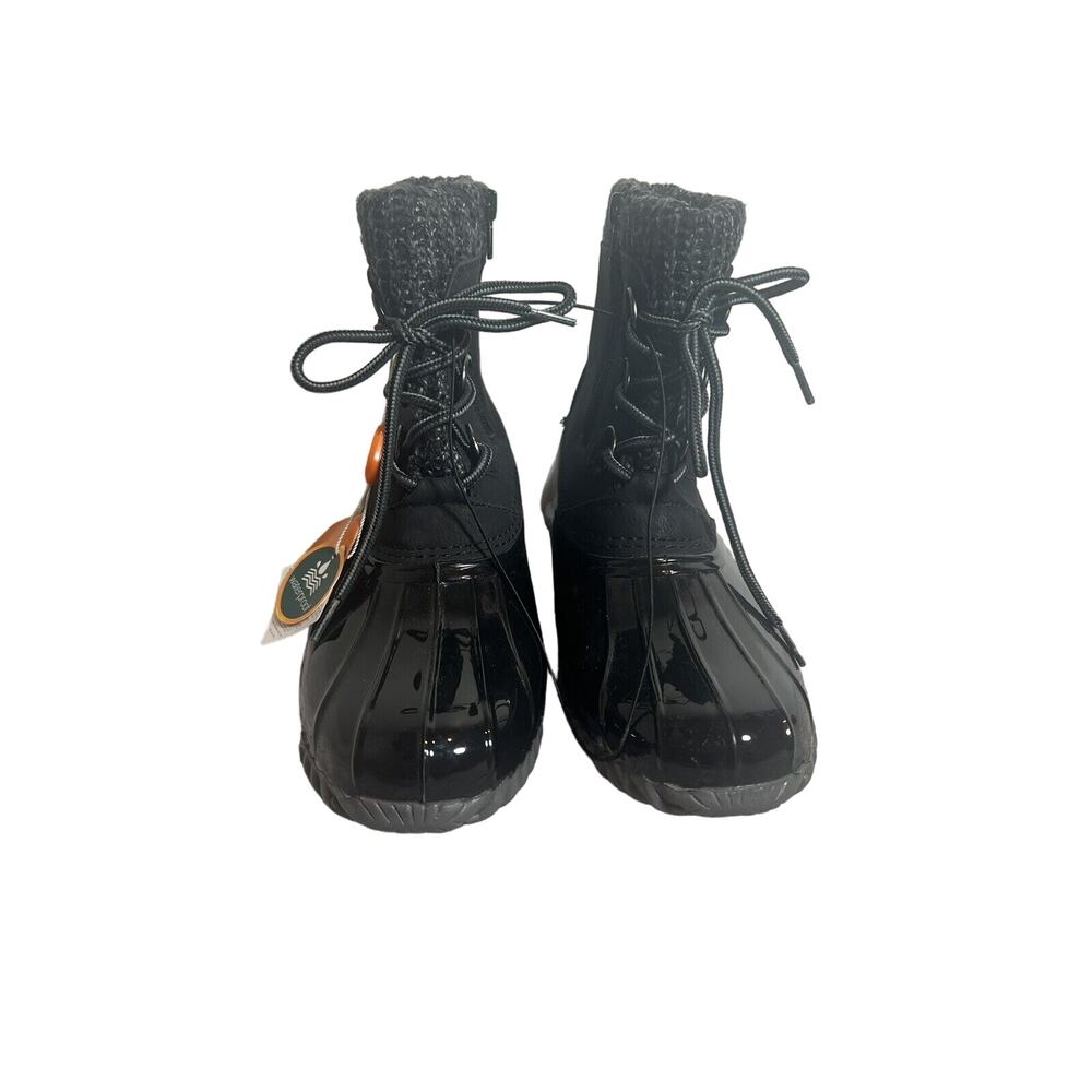 Women’s Boots Size 7M SPORTO LILIA WEATHER DUCK BOOT Black Rubber - Picture 2 of 8